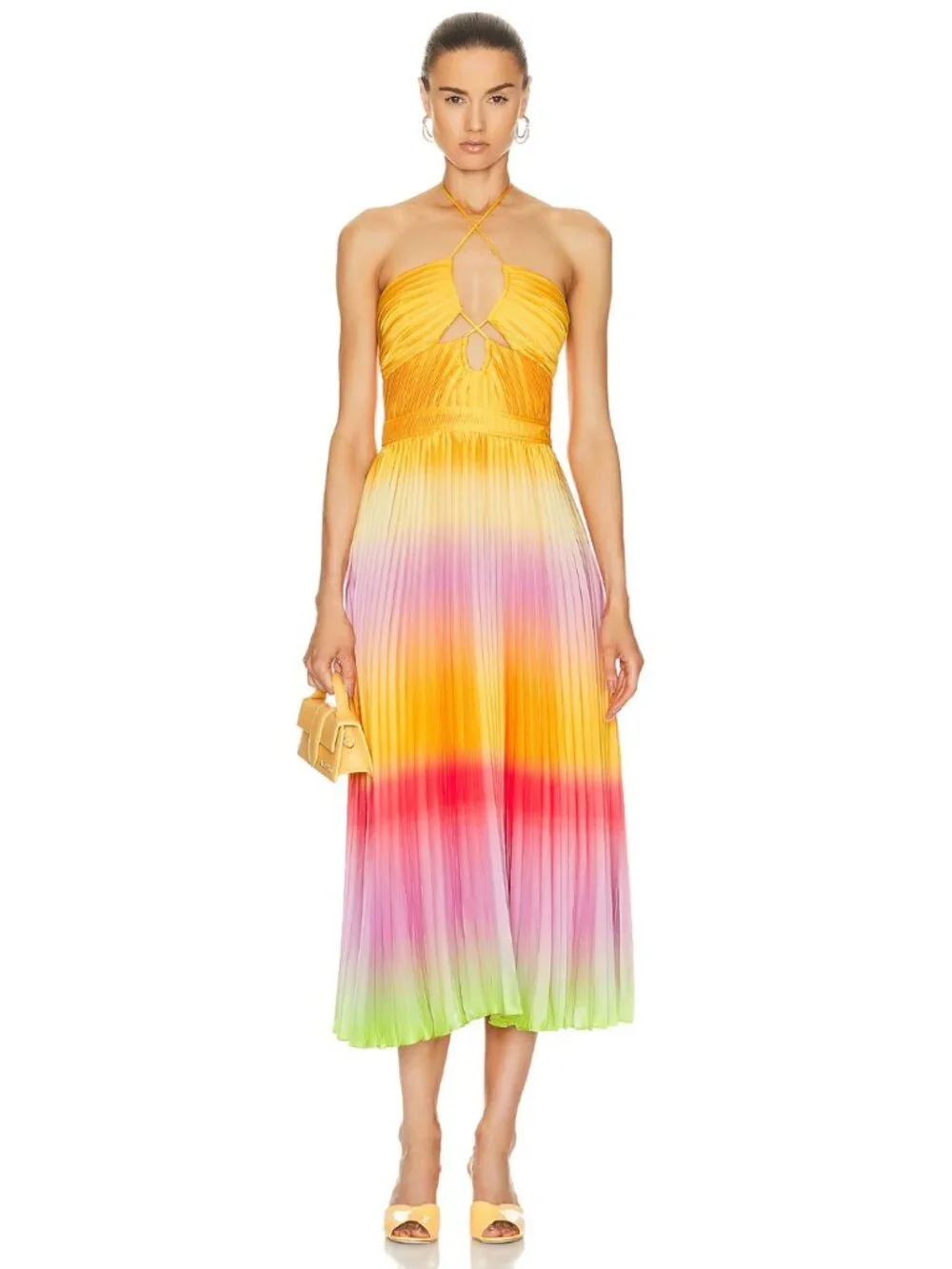jonathan simkhai pleated dress Sandrine Draped Jersey Bustier Midi Dress SIMKHAI